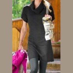 Athleta Zuni Black Cowl Neck Sweater Dress XS